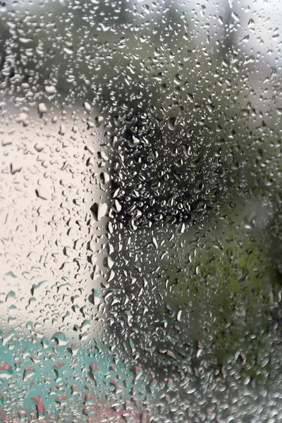 Σταγόνες Βροχής Στο Γυαλί Κοντά — Φωτογραφία Αρχείου