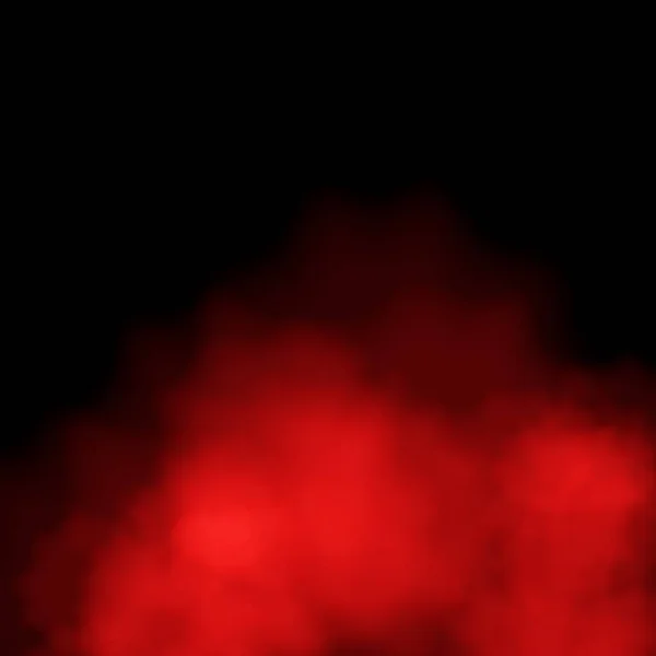 Czerwona Mgła Lub Mgła Kolor Specjalny Efekt Dymu Izolowane Czarnym — Zdjęcie stockowe
