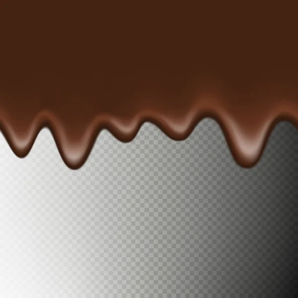 Realistic Seamless Horizontal Border Hot Chocolate Isolated Transparent Background Melted — Stock Photo, Image