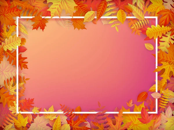Herbstverkauf Hintergrund Layout Rahmen Aus Blättern Shopping Verkauf Oder Promo — Stockfoto
