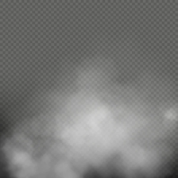在透明的背景上 白色的雾 烟或雾 特效成分 包括Eps 10矢量文件 — 图库照片