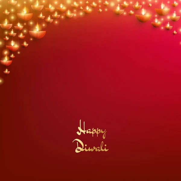 Modelo Cartão Diwali Feliz Festival Indiano Luzes Arquivo Vetorial Eps — Fotografia de Stock