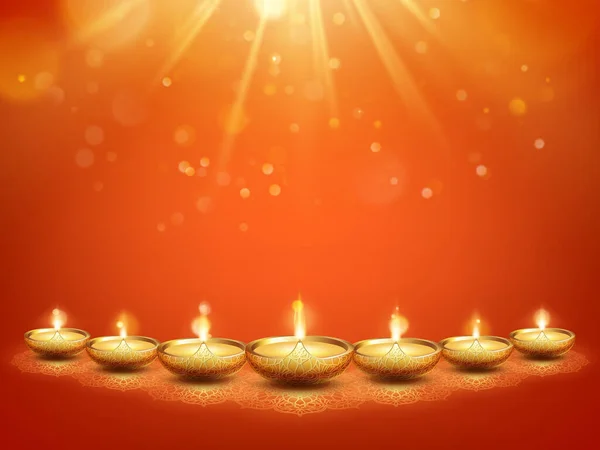 Happy Diwali Hinduski Festiwal Świateł Pozdrowienia Szablon Karty Święto Indii — Zdjęcie stockowe