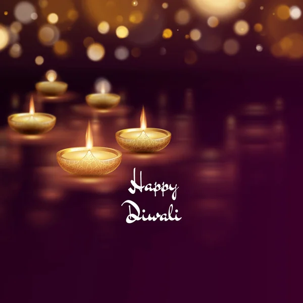 Glückliche Diwali Diya Öllampe Vorlage Indian Deepavali Hinduistisches Lichterfest Eps — Stockfoto