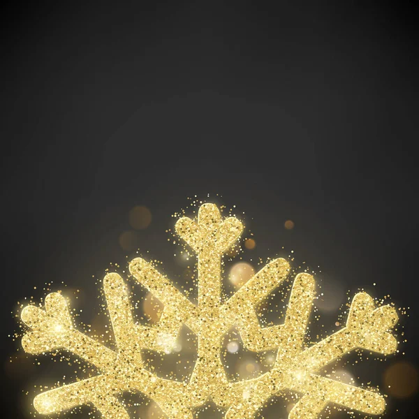 Γκλιτερ Καλύπτονται Χρυσό Νιφάδα Χιονιού Ευτυχισμένο Νέο Έτος Και Χριστουγεννιάτικη — Φωτογραφία Αρχείου
