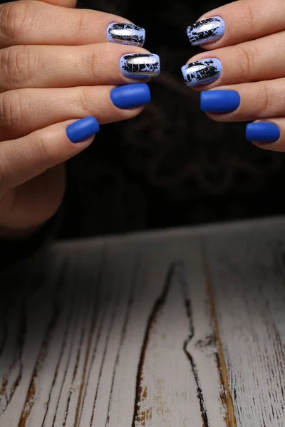 Unghie Naturali Incredibili Mani Donna Con Manicure Pulita Smalto Gel — Foto Stock
