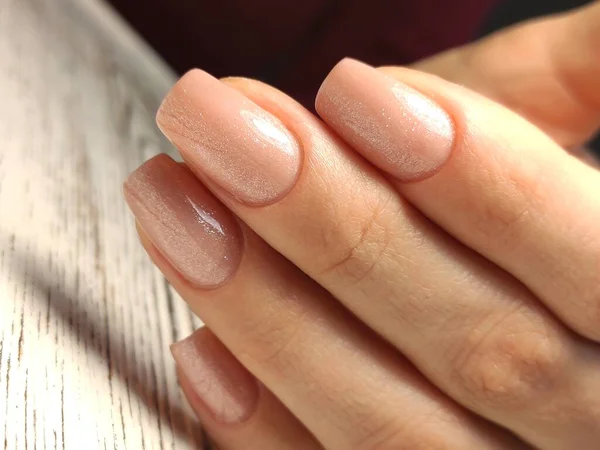 Beautiful Manicure Nail Polish White Background — Stock Photo, Image