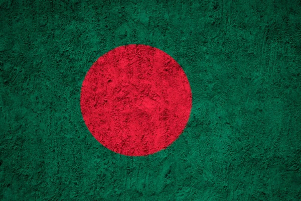 Bangladesch Flagge Auf Rissige Grunge Betonwand Gemalt — Stockfoto