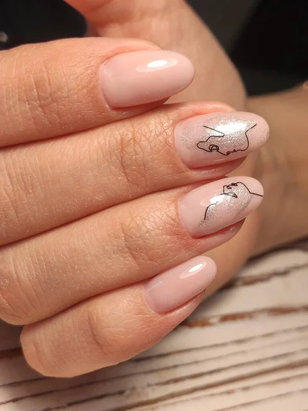 Efektowne Piękny Manicure Tle Modny Tekstury — Zdjęcie stockowe