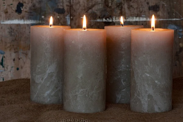 Candles Hope Solidarity Dark Background Short Deep Field Grief Condolence — Stock Photo, Image