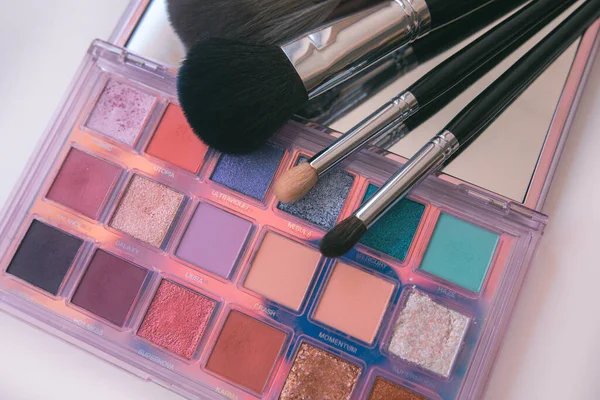 Set Makeup Brushes Brush White Background — Stock Photo, Image