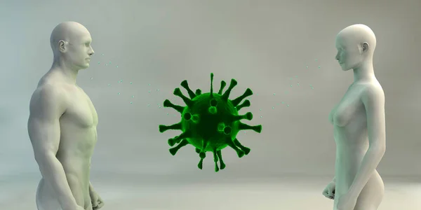 Representación Cerebro Humano Con Virus Bacterias —  Fotos de Stock