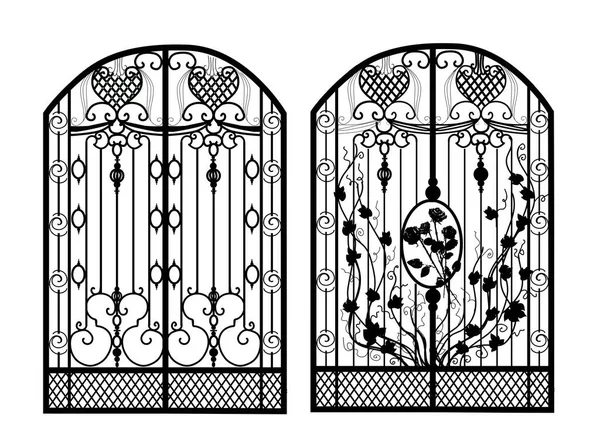 Ворота Ковані Металевий Гриль Художня Кування Залізна Векторна Ілюстрація — стокове фото