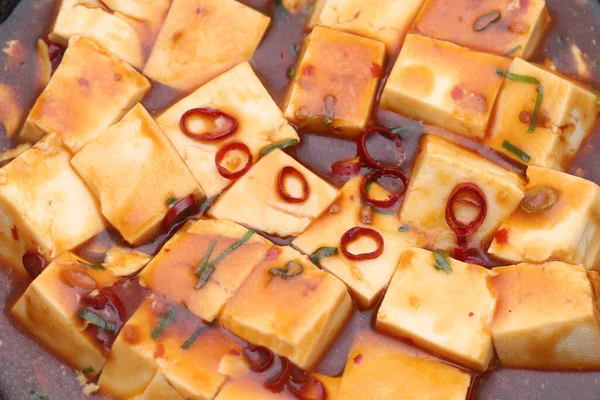 Nahaufnahme Der Chinesischen Küche Mapo Tofu Einem Gericht — Stockfoto