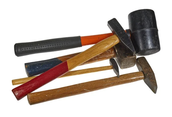 Several Used Hammers White Background — Stock Photo, Image