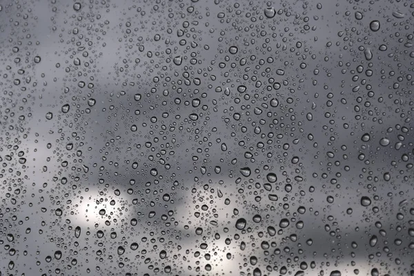 Gouttes Pluie Sur Verre Gros Plan — Photo