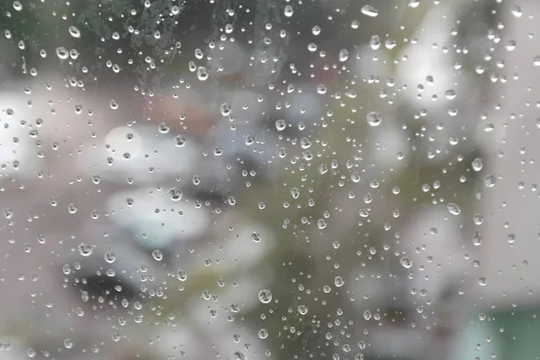 雨滴落在玻璃窗上 抽象背景 — 图库照片