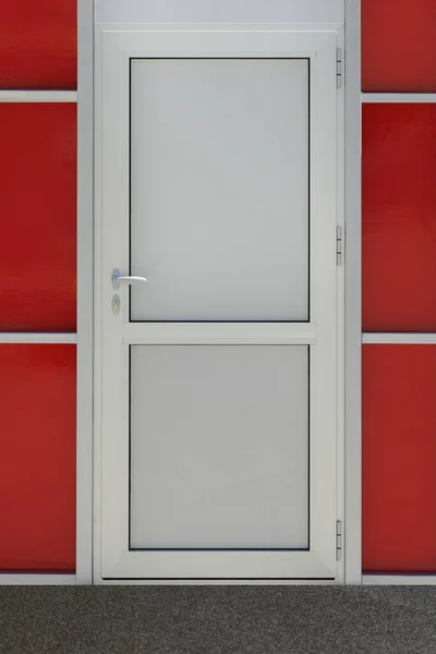 Rote Tür Mit Weißer Wand — Stockfoto