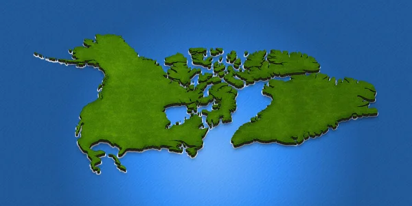 Illustration Grön Markkarta Över Nordamerika Vatten Bakgrund Vänster Isometrisk Projektion — Stockfoto