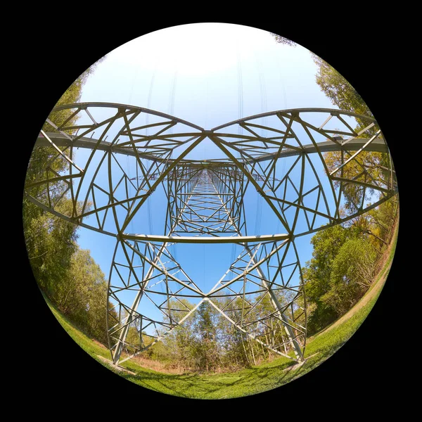 Sobre Linhas Energia Gerada Eletricidade Distribuída — Fotografia de Stock