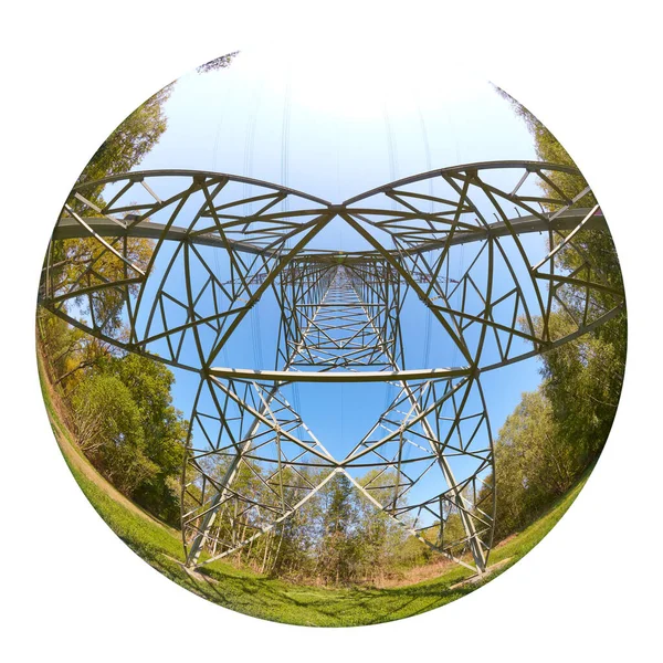 Sobre Linhas Energia Gerada Eletricidade Distribuída — Fotografia de Stock