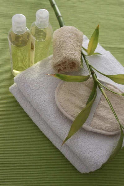 Tło Świeże Zielone Wellness Kosmetyki — Zdjęcie stockowe