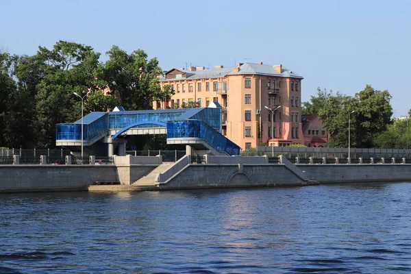 Duża Droga Brzegowa Rzeki Neva Architektura Sankt Petersburga — Zdjęcie stockowe
