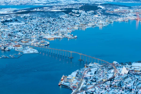 Aerial View Tromso Norvégia Tromso Winter Time Norvégia — Stock Fotó