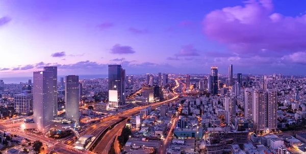 Тель Авив Skyline Sunset Tel Aviv Cityscape Panorama Israel — стоковое фото