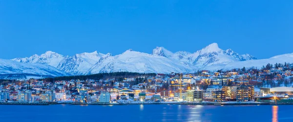 Panoramiczny Widok Tromso Norwegia Tromso Zimą Norwegia — Zdjęcie stockowe