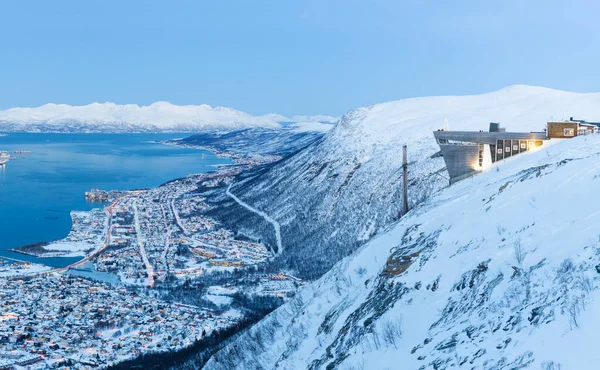ノルウェー トロムソの空中展望 トロムソの冬時間 ノルウェー — ストック写真