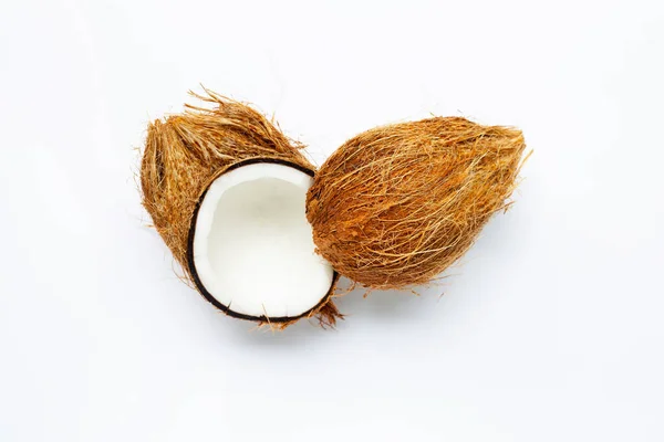 Noce Cocco Sfondo Bianco — Foto Stock