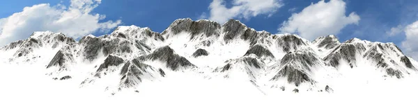Panorama Montañas Nevadas Aislado Sobre Fondo Azul Del Cielo Ilustración — Foto de Stock