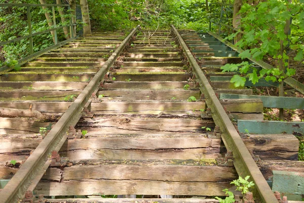 Alte Versteckte Eisenbahnbrücke Einem Kleinen Wald — Stockfoto
