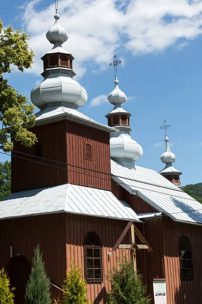Ξύλινα Oρθόδοξος Ναός Στο Bartne Beskids Πολωνία — Φωτογραφία Αρχείου