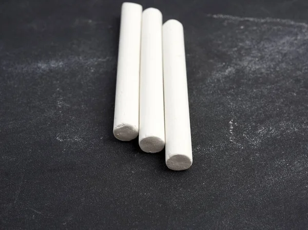 White Chalk Black Background — Stock Photo, Image
