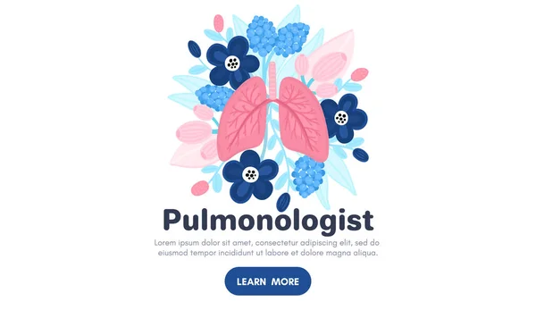 Διάνυσμα Υγιών Πνευμόνων Στα Λουλούδια Ιστορικό Για Ετικέτα Διαφήμιση Πνευμονικής — Φωτογραφία Αρχείου