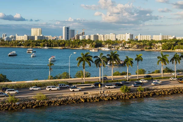 Miami Stati Uniti Aprile 2019 Veduta Della Macarthur Causeway Delle — Foto Stock