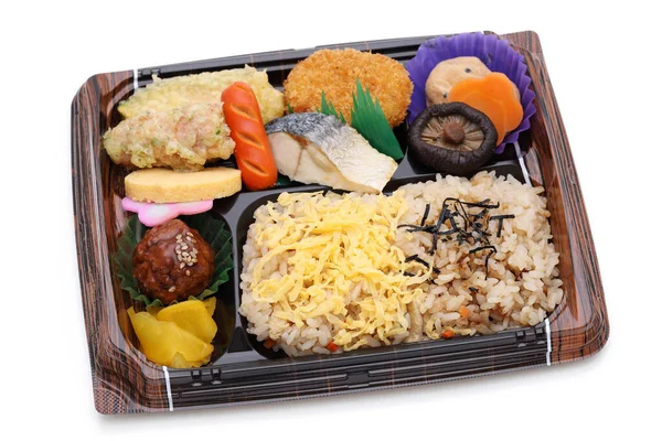 Japoński Bento Obiad Białym Tle — Zdjęcie stockowe
