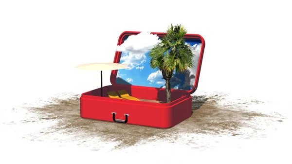 Summer Holiday Planning Objects Isolated White Background Illustration — Stock Photo, Image