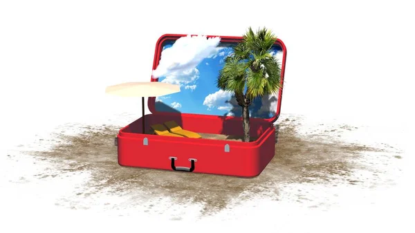 Summer Holiday Planning Objects Isolated White Background Illustration — Stock Photo, Image