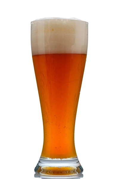 White Wheat Beer Foam Glass White — Stock Photo, Image