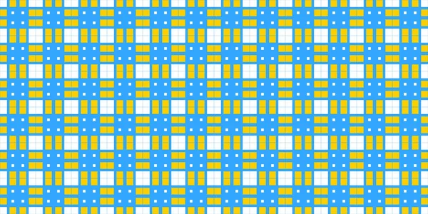 Kék Sárga Sejt Ellenőrzések Háttér Zökkenőmentes Kockás Piknik Asztalterítő Textúra — Stock Fotó