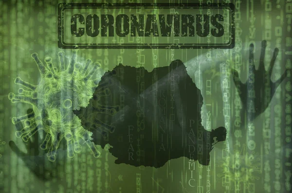 Una Ilustración Pandemia Del Coronavirus Rumania —  Fotos de Stock