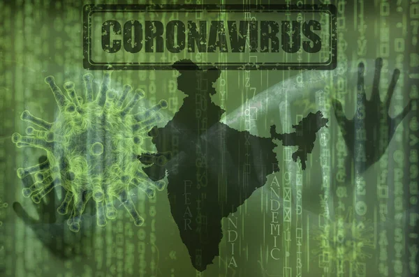 Una Ilustración Pandemia Del Coronavirus India —  Fotos de Stock