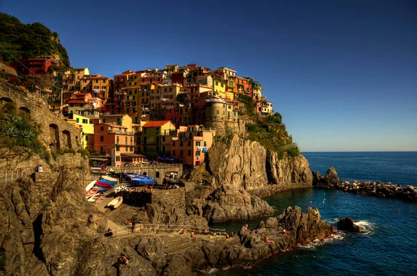 Manarola Est Une Commune Italienne Commune Riomaggiore Dans Province Spezia — Photo