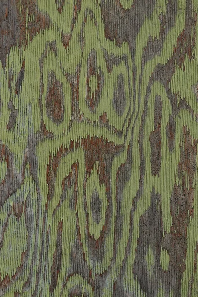 木板上的绿色涂层剥落了 — 图库照片