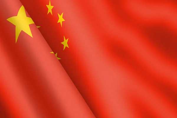 Chińska Republika Ludowa Machająca Flagą Ilustracja Wiatr Szmer — Zdjęcie stockowe