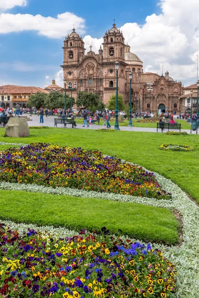 Cusco Perú Vista Panorámica Plaza Principal Iglesia Catedral América Del — Foto de Stock