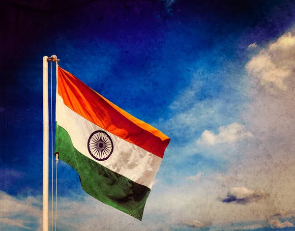 Vintage Retro Effekt Filtrerad Hipster Stil Bild Indien Indian Flagga — Stockfoto